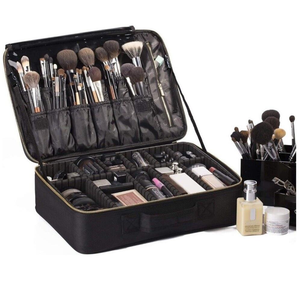 NEW ROWNYEON Makeup Bag Organizer Cosmetic Train Case Travel Case Portable